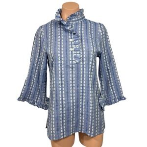RUNGOLEE NWT $139 Jaqueline ruffle detail blouse top XS
